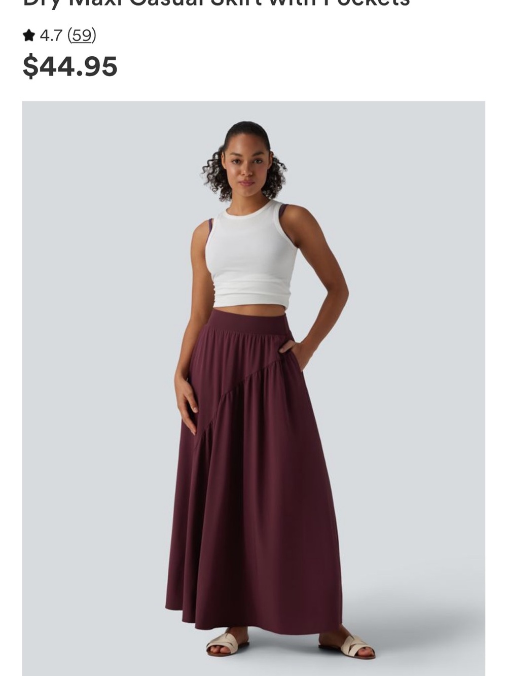 HALARA Maxi Skirt in Deep Plum with Pockets